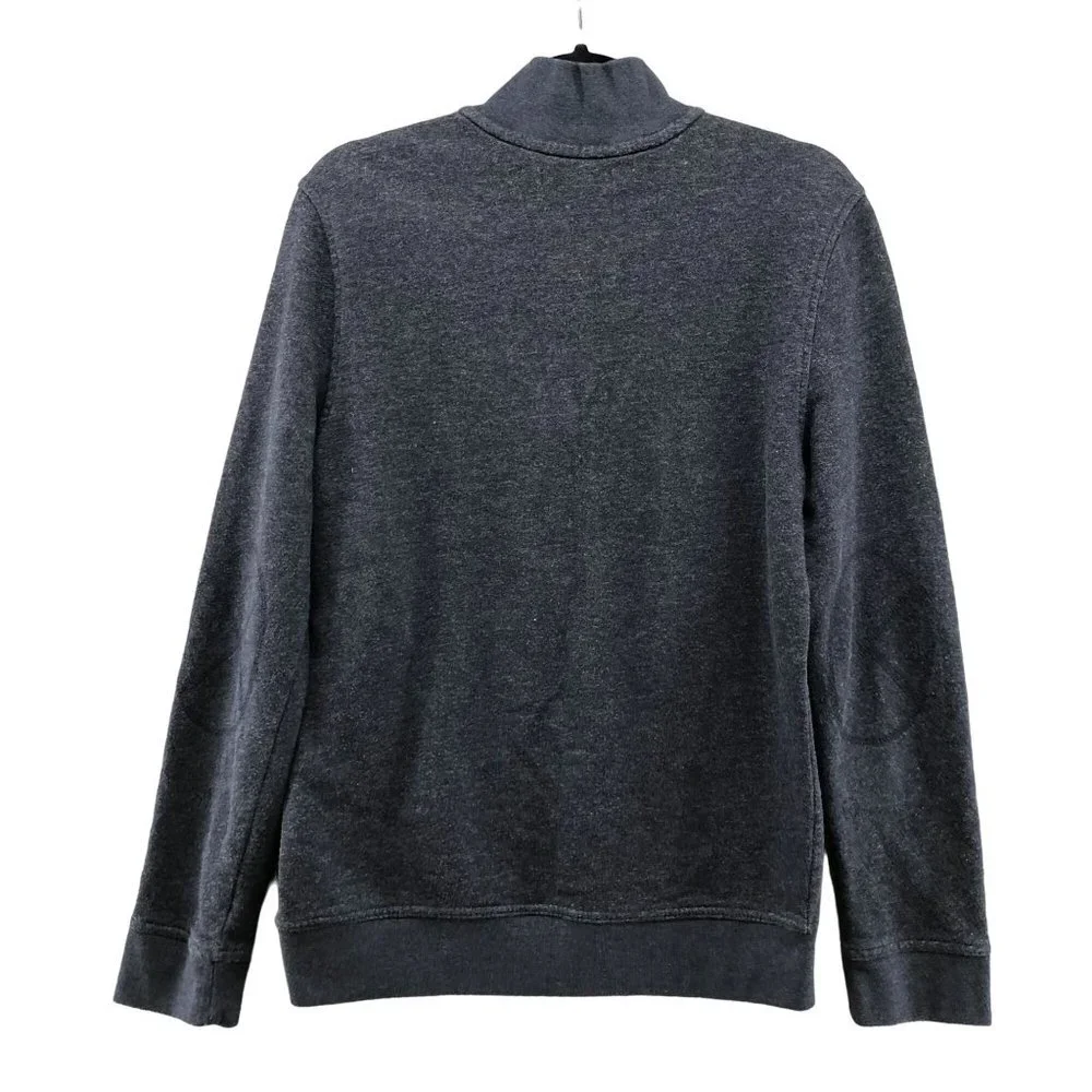 Banana Republic 1/4 Zip Sweatshirt Mens M Navy Blue 100% Cotton Fleece Pullover‎